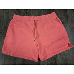 Talbots NWT Bright Neon Coral Elastic Waist Shorts Size Petite Large